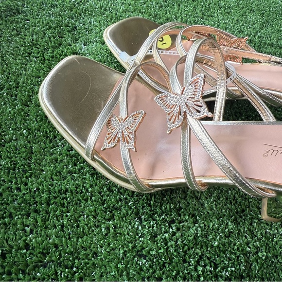 Anne Michelle Gold Strappy Heels - Picture 3 of 4